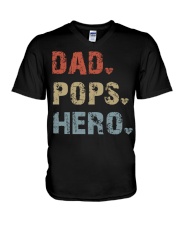 DAD-POPS-HERO V-Neck T-Shirt tile