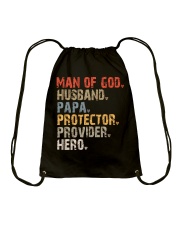 Man Of God-Husband-Papa-Protector-Provider-Hero Drawstring Bag tile