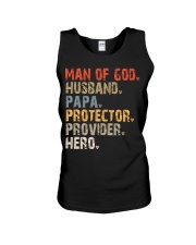 Man Of God-Husband-Papa-Protector-Provider-Hero Unisex Tank tile