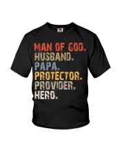 Man Of God-Husband-Papa-Protector-Provider-Hero Youth T-Shirt tile
