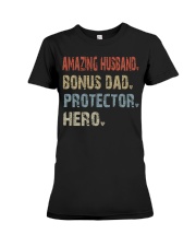 Amazing husband-Bonus dad-Protector-Hero Premium Fit Ladies Tee tile