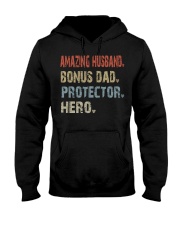 Amazing husband-Bonus dad-Protector-Hero Hooded Sweatshirt tile