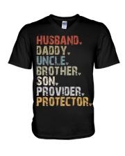 Husband Daddy Uncle Brother Son V-Neck T-Shirt tile