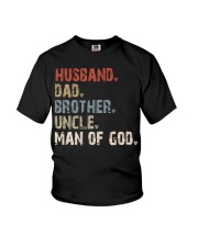 Husband-Dad-Brother-Uncle-Man Of God Youth T-Shirt tile