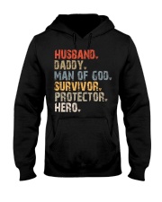 Husband-Daddy-Man Of God-Survivor-Protector-Hero Hooded Sweatshirt tile
