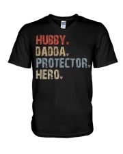Hubby-Dadda-Protector-Hero V-Neck T-Shirt tile