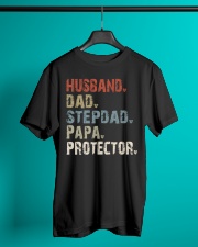 Husband-Dad-Stepdad-Papa-Protector Classic T-Shirt lifestyle-mens-crewneck-front-3