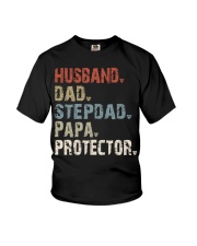Husband-Dad-Stepdad-Papa-Protector Youth T-Shirt tile