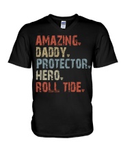 amazing-daddy-protector-hero-roll-tide V-Neck T-Shirt tile