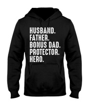 Husband - Father - Bonus Dad - Protector - Hero Hooded Sweatshirt tile