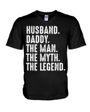 husband-daddy-theman-themyth-thelegend V-Neck T-Shirt tile
