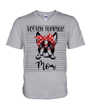 Boston Terrier Mom V-Neck T-Shirt tile