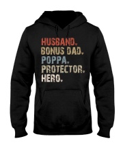 Husband-Bonus Dad-Poppa-Protector-Hero Hooded Sweatshirt tile