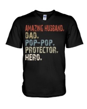 Amazing Husband Dad Pop-Pop Protector Hero V-Neck T-Shirt tile
