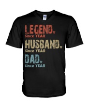 Legend Husband Dad - n61 V-Neck T-Shirt tile