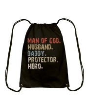 Man Of God-Husband-Daddy-Protector-Hero Drawstring Bag tile