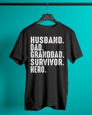 HUSBAND-DAD-GRANDDAD-SURVIVOR-HERO Classic T-Shirt lifestyle-mens-crewneck-front-3