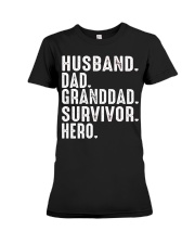 HUSBAND-DAD-GRANDDAD-SURVIVOR-HERO Premium Fit Ladies Tee tile