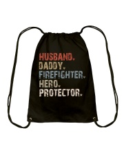 Husband-Daddy-Firefighter-Hero-Protector Drawstring Bag tile