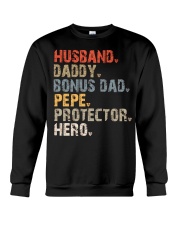 Husband-Daddy-Bonus Dad-Pepe-Protector-Hero Crewneck Sweatshirt tile
