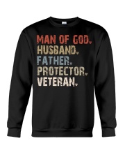 Man Of God-Husband-Father-Protector-Veteran Crewneck Sweatshirt tile