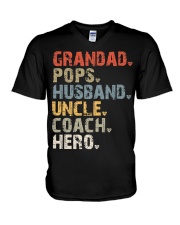 Grandad-Pops-Husband-Uncle-Coach-Hero V-Neck T-Shirt tile