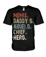 Memis - Daddy O - Abuelo - Chief - Hero V-Neck T-Shirt tile