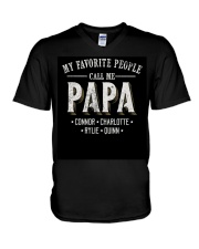 My Favorite People call me Papa V-Neck T-Shirt tile