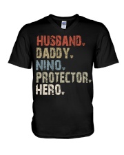 husband-daddy-nino-protector-hero V-Neck T-Shirt tile