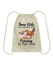 Some Girls Farmer Cow Cattle Drawstring Bag tile