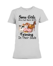 Some Girls Farmer Cow Cattle Premium Fit Ladies Tee tile