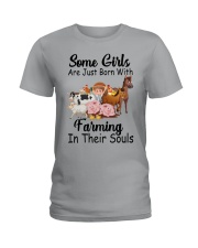 Some Girls Farmer Cow Cattle Ladies T-Shirt tile