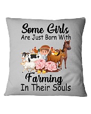 Some Girls Farmer Cow Cattle Square Pillowcase tile
