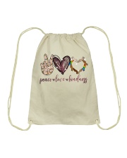 Peace Love Kindness Drawstring Bag tile