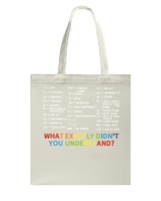 What actractly didn't you understand Tote Bag tile