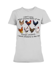 I want Chickens to like me Premium Fit Ladies Tee tile