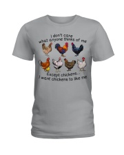 I want Chickens to like me Ladies T-Shirt tile