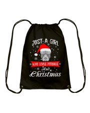 Just a Girl loves Pit Bull and Christmas Drawstring Bag thumbnail