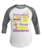 Never Underestimate A Mom-Mom Baseball Tee tile