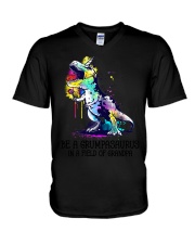 Be A Grumpasaurus In A Field Of Grandpa  V-Neck T-Shirt tile
