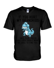 If You Hurt My Grandkids V-Neck T-Shirt tile