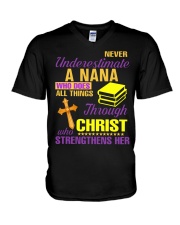 Never Understimate A Nana V-Neck T-Shirt tile
