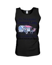 Camping Lady Unisex Tank tile