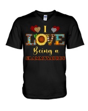I Love Being Grammysaurus V-Neck T-Shirt tile