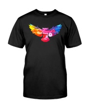 Cool Owl Abstract Art Colorful Paints Gift T-shirt Classic T-Shirt thumbnail
