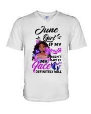 June Girl V-Neck T-Shirt tile