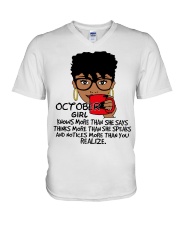 October Girl V-Neck T-Shirt tile