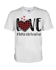 1st Grade Teacher V-Neck T-Shirt tile