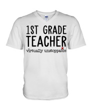 1st Grade Teacher V-Neck T-Shirt tile