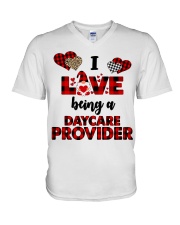 Daycare provider V-Neck T-Shirt tile